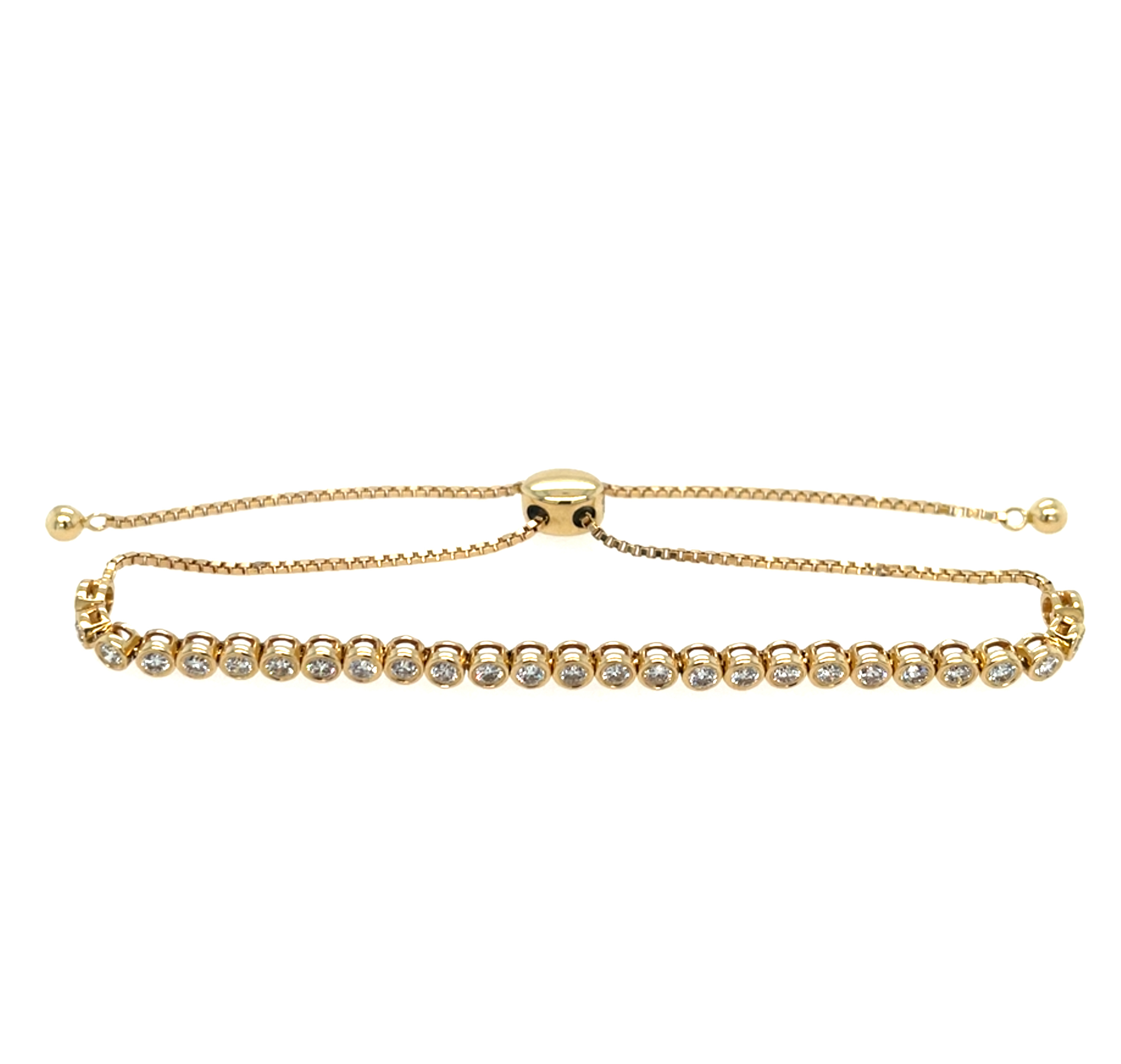 Yellow Gold Diamond Bolo Bracelet