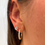 Yellow Gold 17mm Diamond Hoop Earrings
