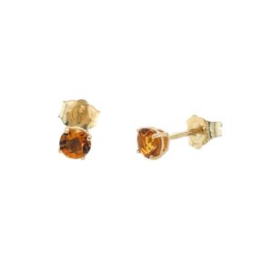 Yellow Gold Citrine Stud Earrings