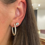 White Gold Aquamarine Stud Earrings