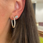 Yellow Gold 27mm 3.00 Carat Diamond In-and-Out Hoop Earrings