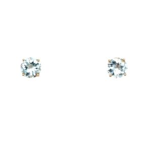 White Gold Aquamarine Stud Earrings