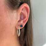 White Gold London Blue Topaz Cushion Stud Earrings