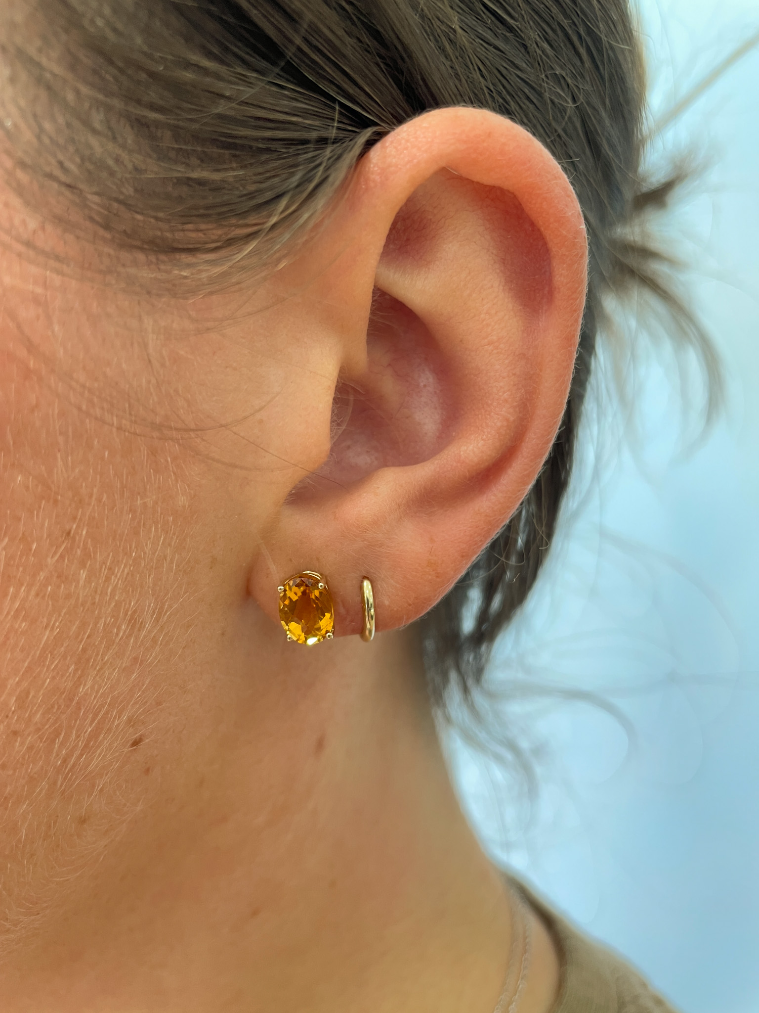Yellow Gold Citrine Earrings