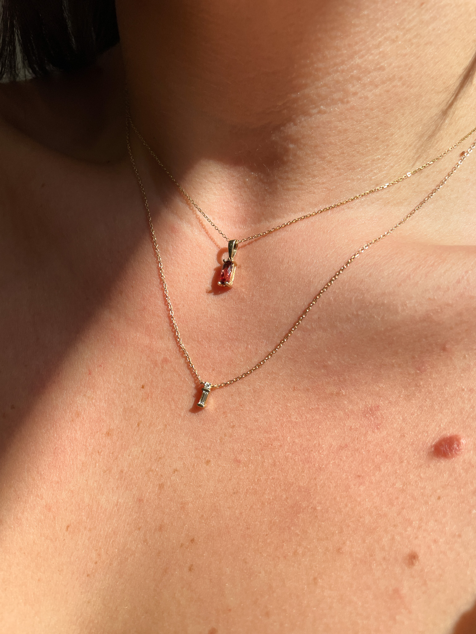 Yellow Gold Rhodolite Garnet Necklace