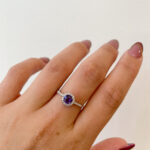 White Gold Amethyst Ring with Diamonds