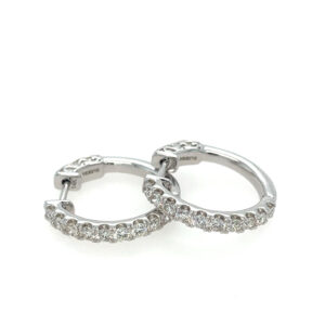 White Gold 0.80 Carat Diamond Hoop Earrings