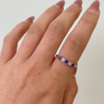 White Gold Amethyst Ring with Diamonds
