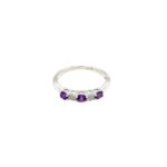 White Gold Amethyst Ring with Diamonds