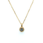 Yellow Gold Bezel-Set Aquamarine Necklace