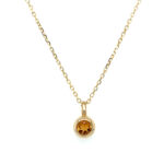Yellow Gold Bezel-Set Citrine Necklace