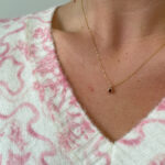 Yellow Gold Bezel-Set Garnet Necklace