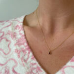 Yellow Gold Bezel-Set Garnet Necklace