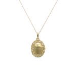 Yellow Gold Locket Necklace with Diamonds