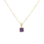 Yellow Gold Amethyst Necklace