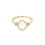 Yellow Gold Opal Ring with Diamonds