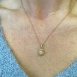 Estate: Rose Gold Ethiopian Opal Necklace with Diamonds