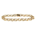 Estate: Yellow Gold Double Linked Charm Bracelet