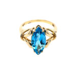 Estate: Yellow Gold Blue Topaz Ring