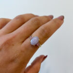 Estate: Yellow Gold Lilac-Dyed Jade Ring
