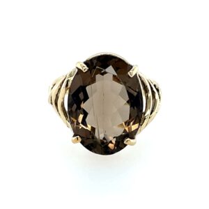 Estate: Yellow Gold Smoky Quartz Ring