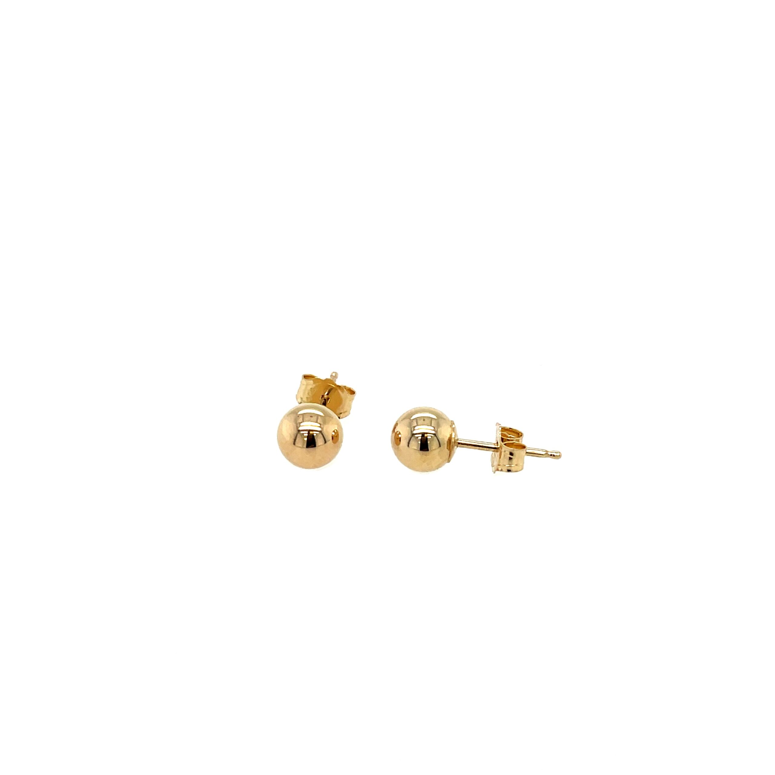 Yellow Gold 4mm Ball Stud Earrings