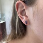 White Gold Amethyst Stud Earrings