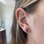 White Gold Amethyst Stud Earrings