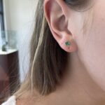 Yellow Gold Emerald Stud Earrings
