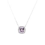 Sterling Silver Amethyst Necklace with White Topaz