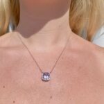 Sterling Silver Amethyst Necklace with White Topaz