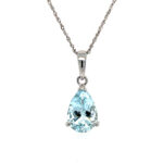 White Gold Aquamarine Pendant Necklace