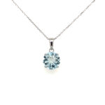 White Gold Aquamarine Pendant Necklace