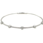 White Gold Flex Bangle Bracelet with Diamonds