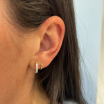 Yellow Gold 0.50 Carat Diamond Huggie Hoop Earrings