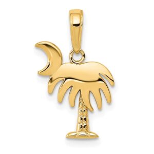Yellow Gold Charleston Palm Tree & Moon Charm