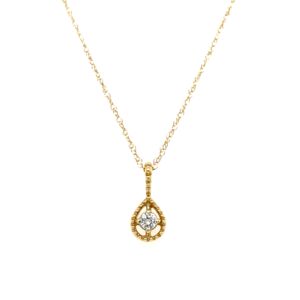Yellow Gold Diamond Pendant Necklace