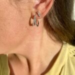White Gold Diamond Bar Earrings