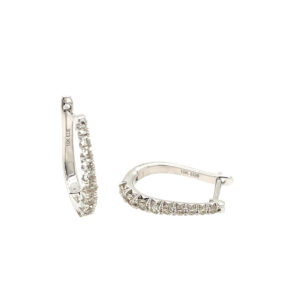 White Gold Diamond Hoop Earrings