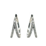 White Gold Diamond Double Hoop Earrings