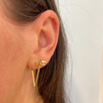Yellow Gold Triangle Hoop Earrings