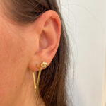 Yellow Gold Triangle Hoop Earrings