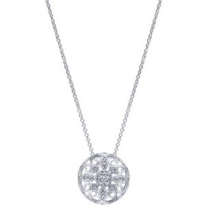 Estate: White Gold Diamond Medallion Necklace