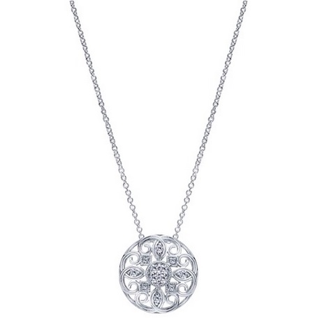 Estate: White Gold Diamond Medallion Necklace