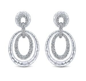 Argentium Silver White Sapphire Earrings