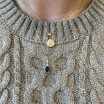 Yellow Gold Sapphire Necklace with Diamonds