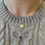 Yellow Gold Sapphire Necklace with Diamonds