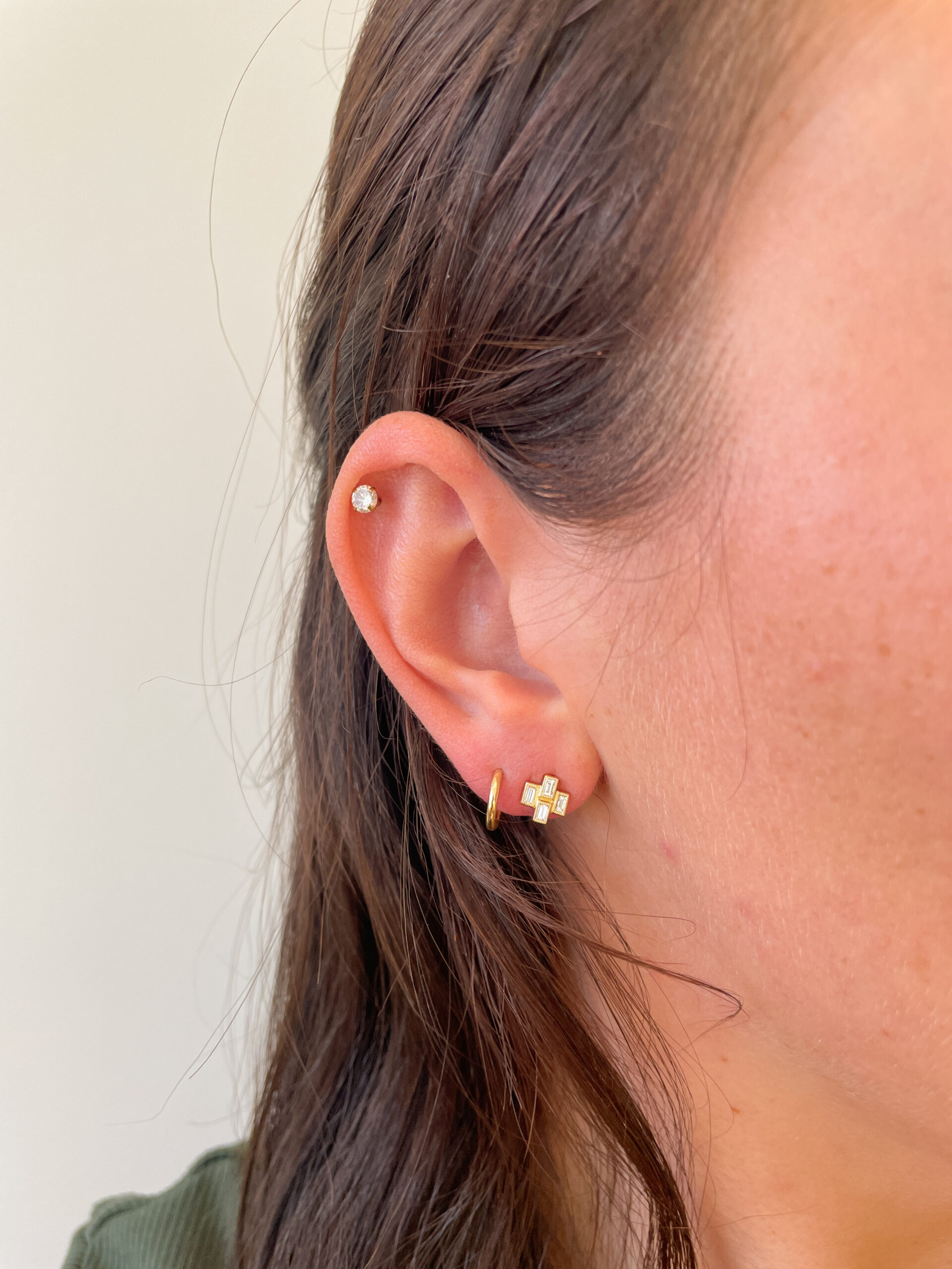 Yellow Gold Diamond Earrings