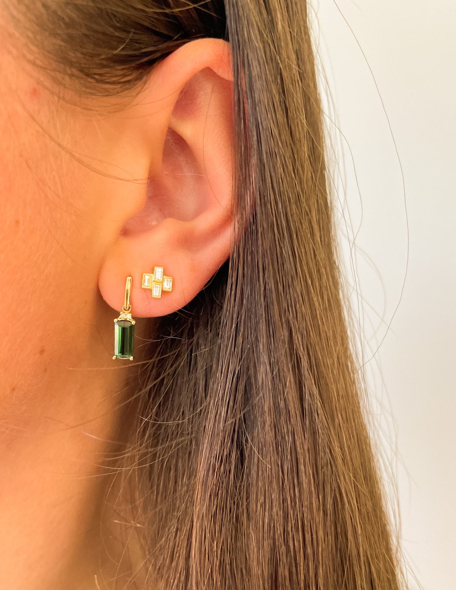 Yellow Gold Diamond Earrings