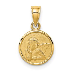 Yellow Gold Angel Coin Charm Necklace